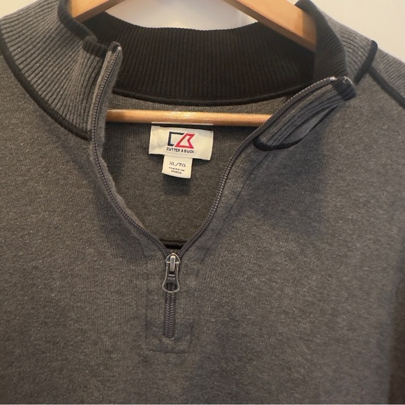 Cutter and Buck Men's Charcoal Zip-Up Sweater - Picture 2 of 8